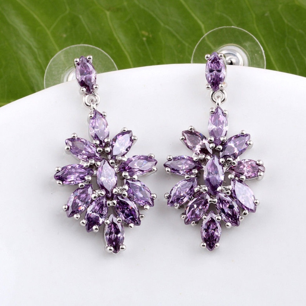 Amethyst Ladies Pierced Earrings
